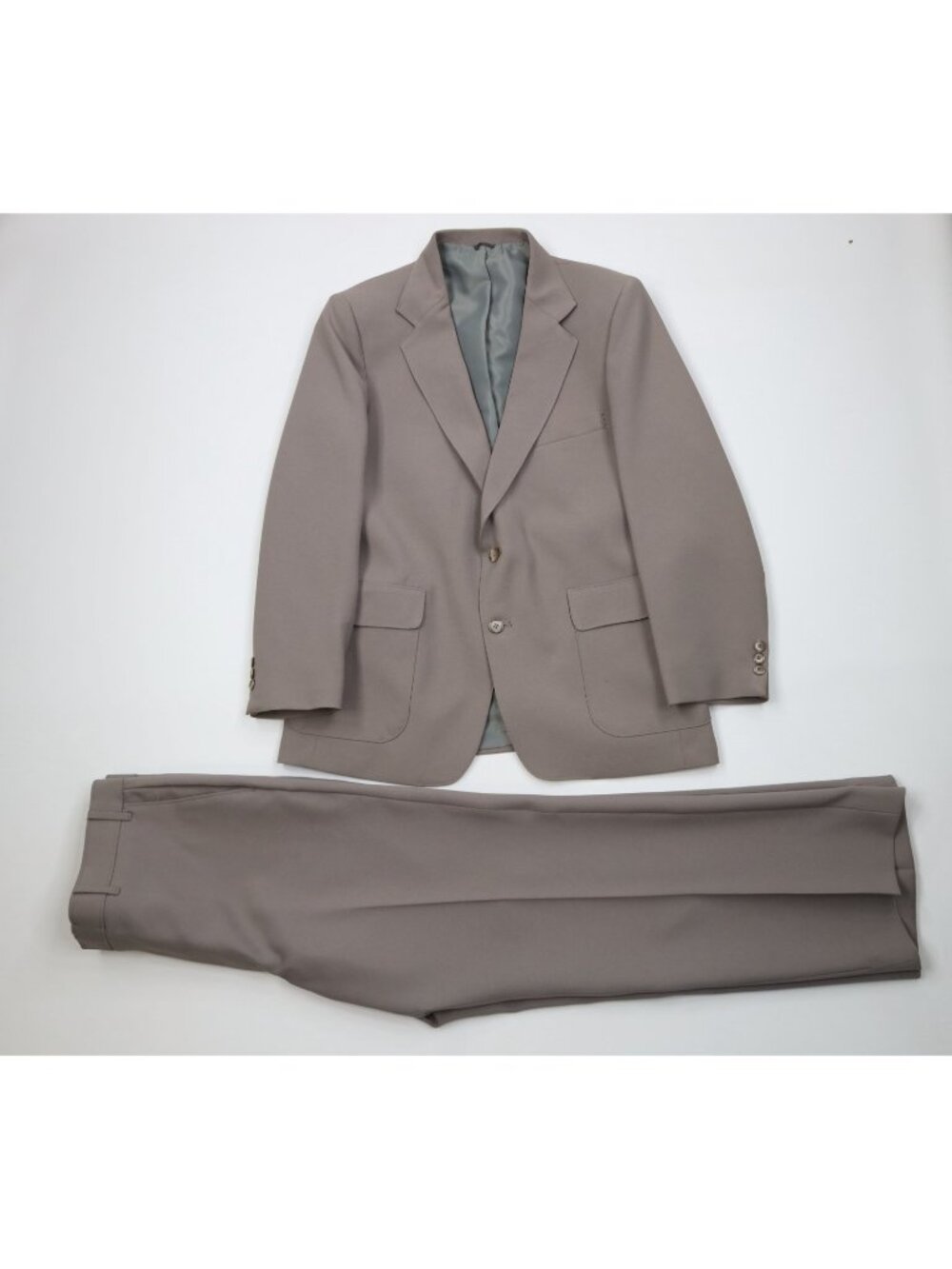 Vintage 70s Levis Mens 42S 2 Piece Knit Suit Wedding Wide Leg 38x30 Gray USA